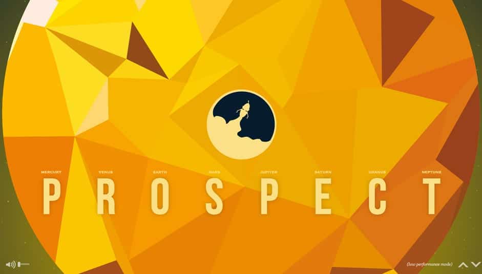 NASA Prospect website example with custom illustrations