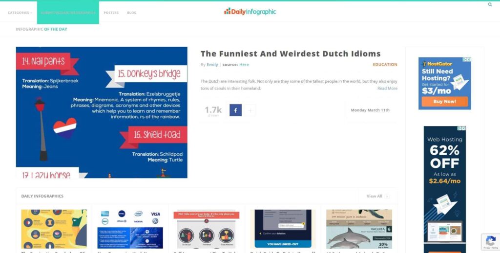 Daily Infographic website example