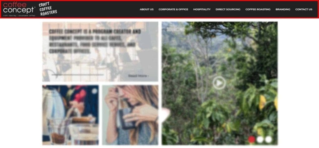 Website header example