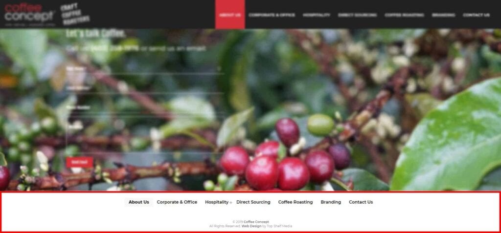 Website footer example