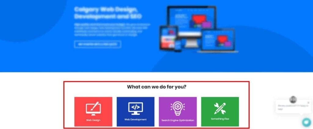 Secondary navigation element example
