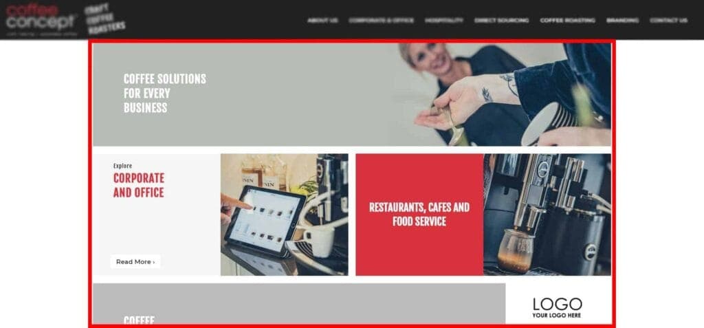 Website content section example