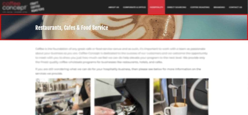 Page header section example
