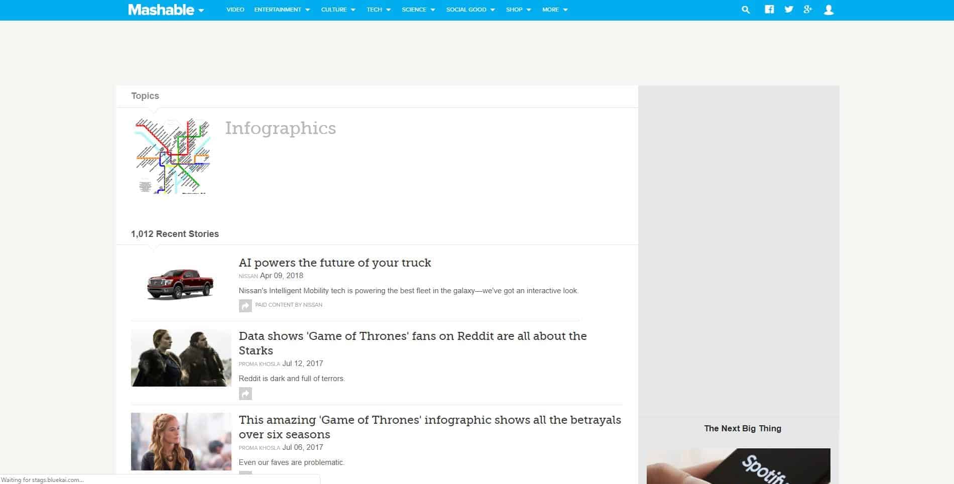 Mashable infographic website example