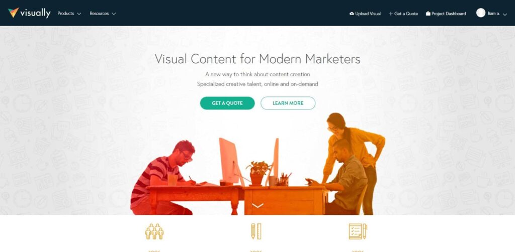 Visually website example